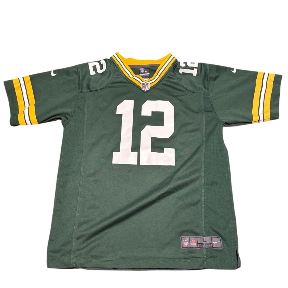 Nike Green Bay Packers Spanbauer 12 Youth Large Football Jersey Green 605930-013